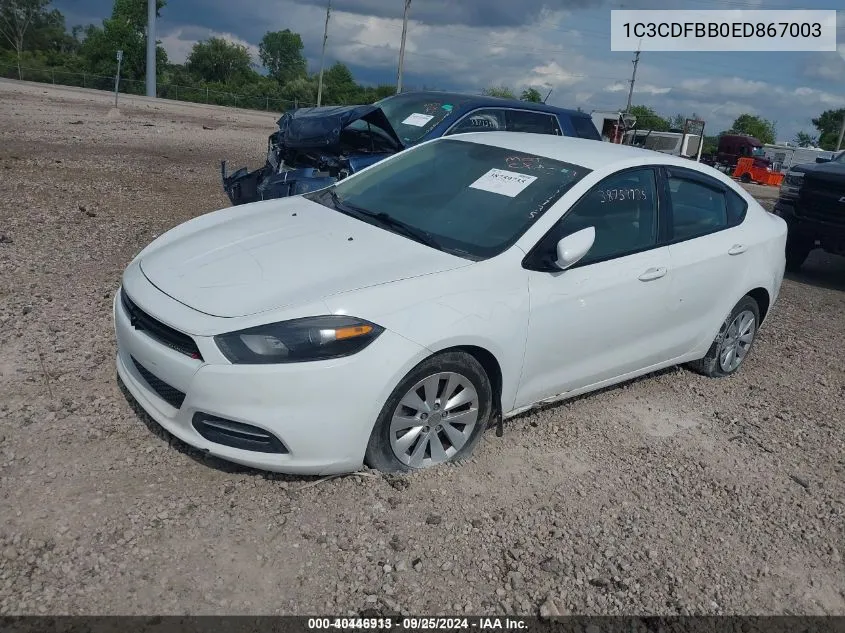 2014 Dodge Dart Sxt VIN: 1C3CDFBB0ED867003 Lot: 40446913