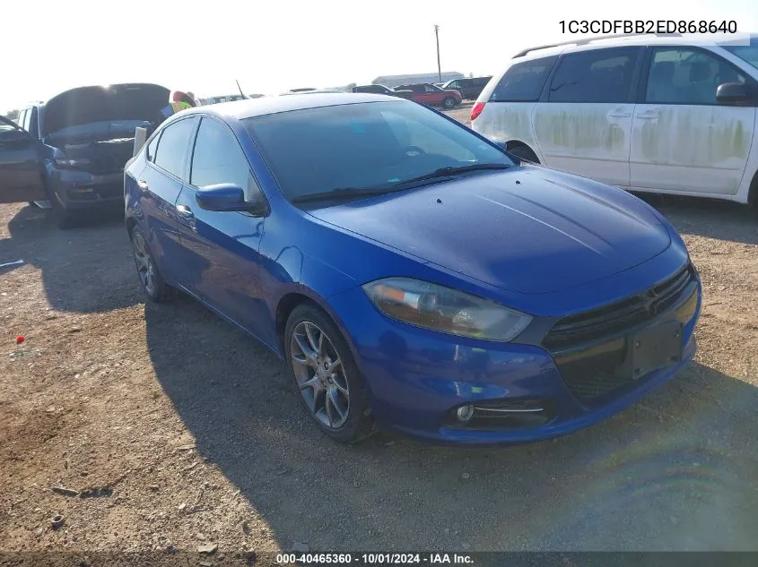 2014 Dodge Dart Sxt VIN: 1C3CDFBB2ED868640 Lot: 40465360