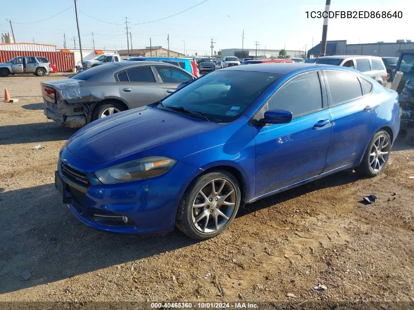 2014 Dodge Dart Sxt VIN: 1C3CDFBB2ED868640 Lot: 40465360