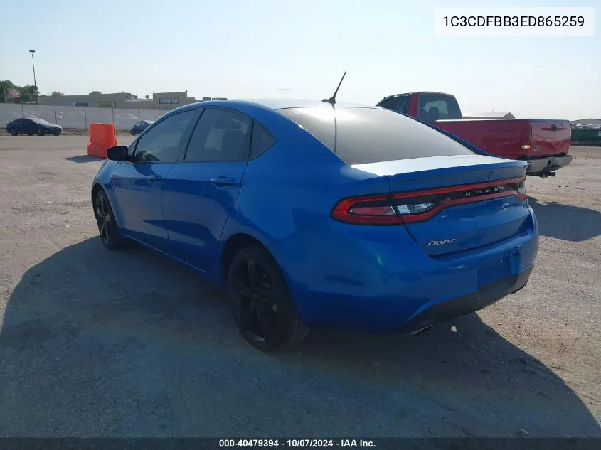 2014 Dodge Dart Sxt VIN: 1C3CDFBB3ED865259 Lot: 40479394