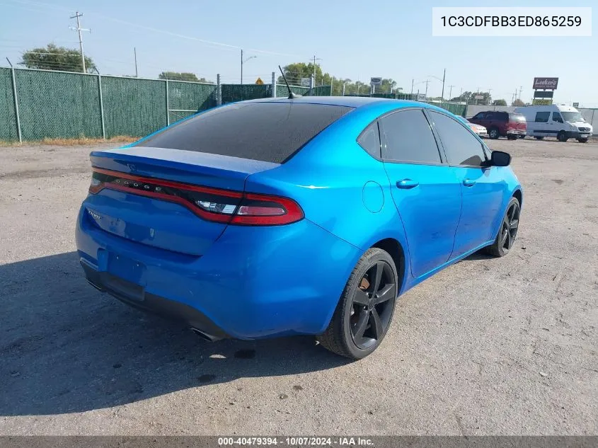 2014 Dodge Dart Sxt VIN: 1C3CDFBB3ED865259 Lot: 40479394