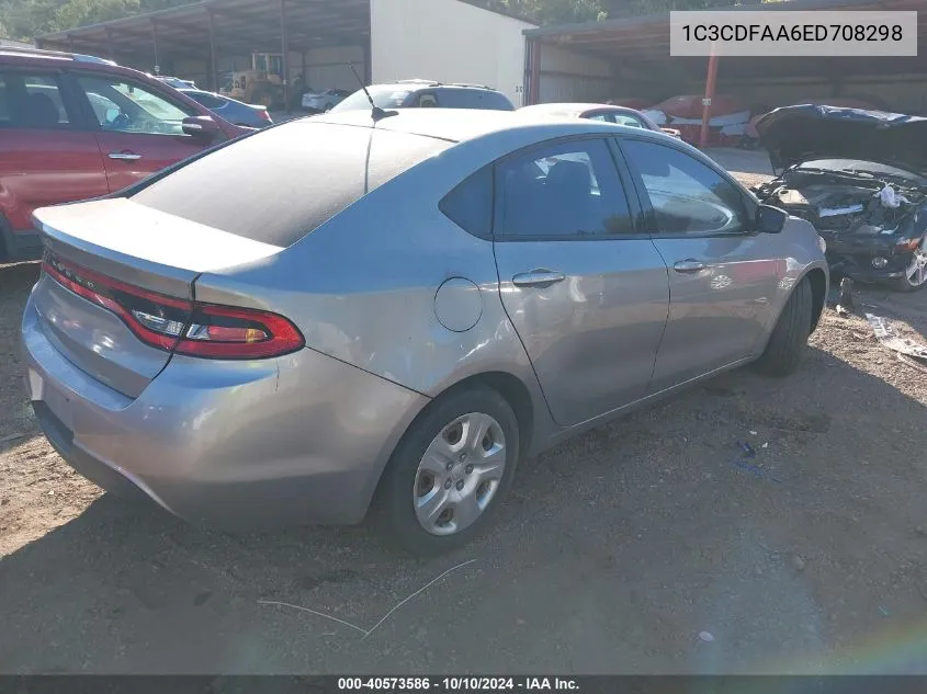 2014 Dodge Dart Se VIN: 1C3CDFAA6ED708298 Lot: 40573586