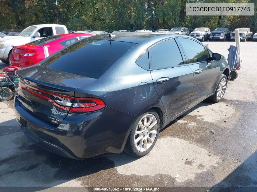 2014 Dodge Dart Limited VIN: 1C3CDFCB1ED917745 Lot: 40575062