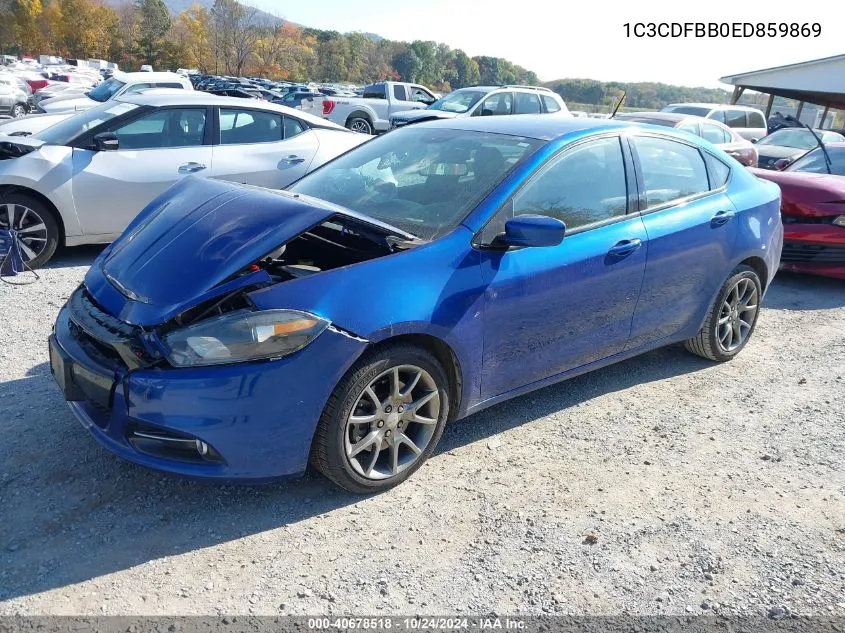 2014 Dodge Dart Sxt VIN: 1C3CDFBB0ED859869 Lot: 40678518