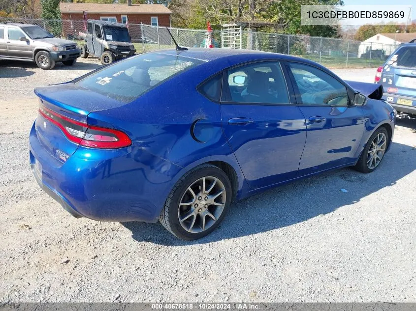 2014 Dodge Dart Sxt VIN: 1C3CDFBB0ED859869 Lot: 40678518