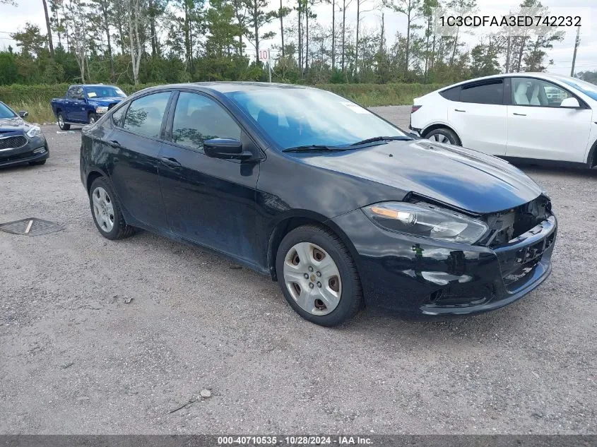 2014 Dodge Dart Se VIN: 1C3CDFAA3ED742232 Lot: 40710535