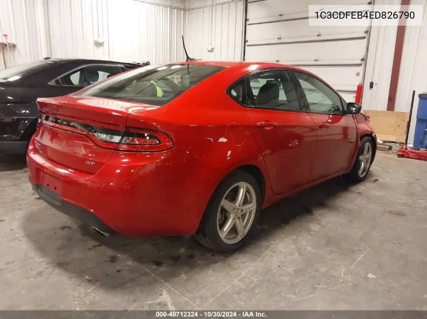 2014 Dodge Dart Gt VIN: 1C3CDFEB4ED826790 Lot: 40712324