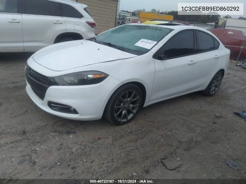 2014 Dodge Dart Sxt VIN: 1C3CDFBB9ED860292 Lot: 40723167