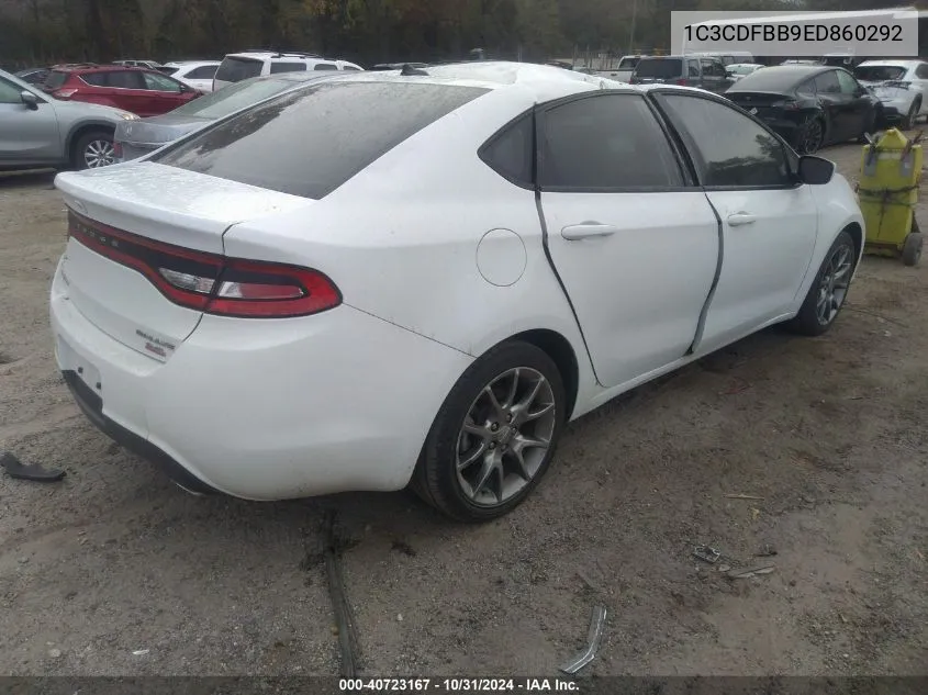 2014 Dodge Dart Sxt VIN: 1C3CDFBB9ED860292 Lot: 40723167