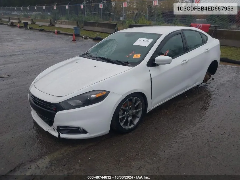 2014 Dodge Dart Sxt VIN: 1C3CDFBB4ED667953 Lot: 40744832