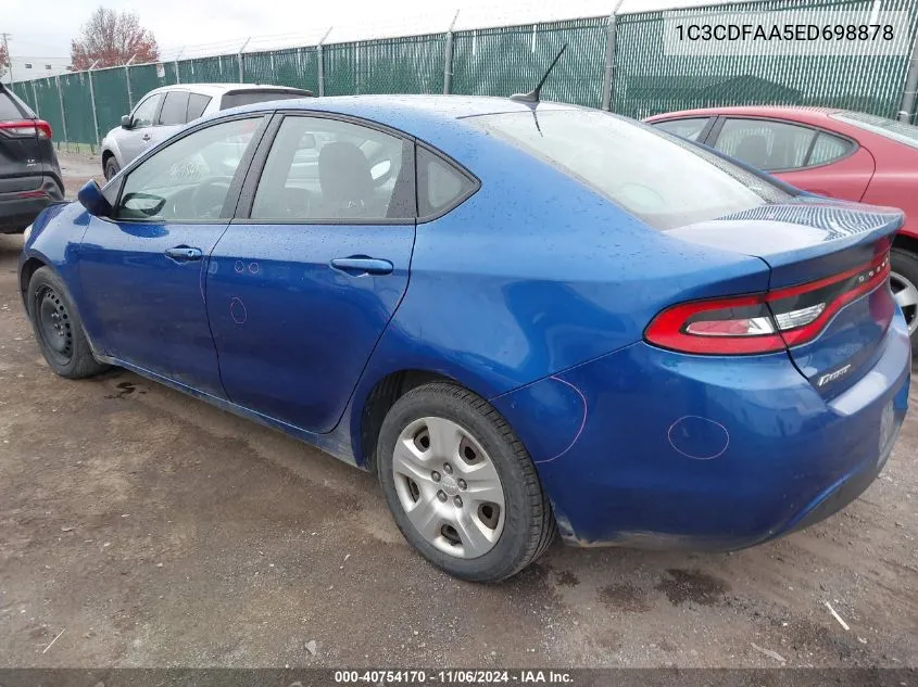 2014 Dodge Dart Se VIN: 1C3CDFAA5ED698878 Lot: 40754170