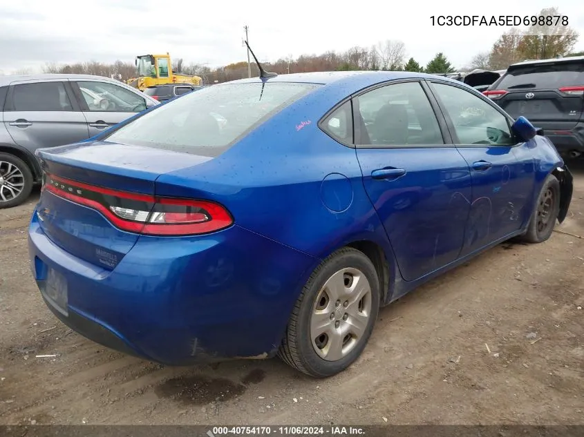 2014 Dodge Dart Se VIN: 1C3CDFAA5ED698878 Lot: 40754170