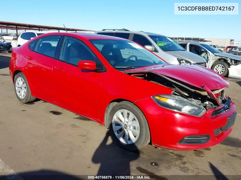 2014 Dodge Dart Sxt VIN: 1C3CDFBB8ED742167 Lot: 40756879