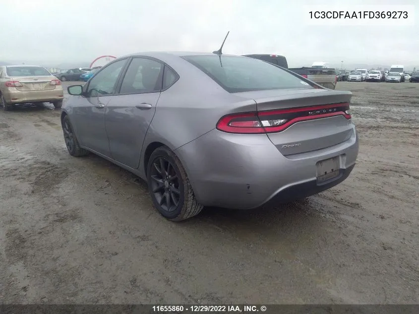 2015 Dodge Dart Se VIN: 1C3CDFAA1FD369273 Lot: 11655860