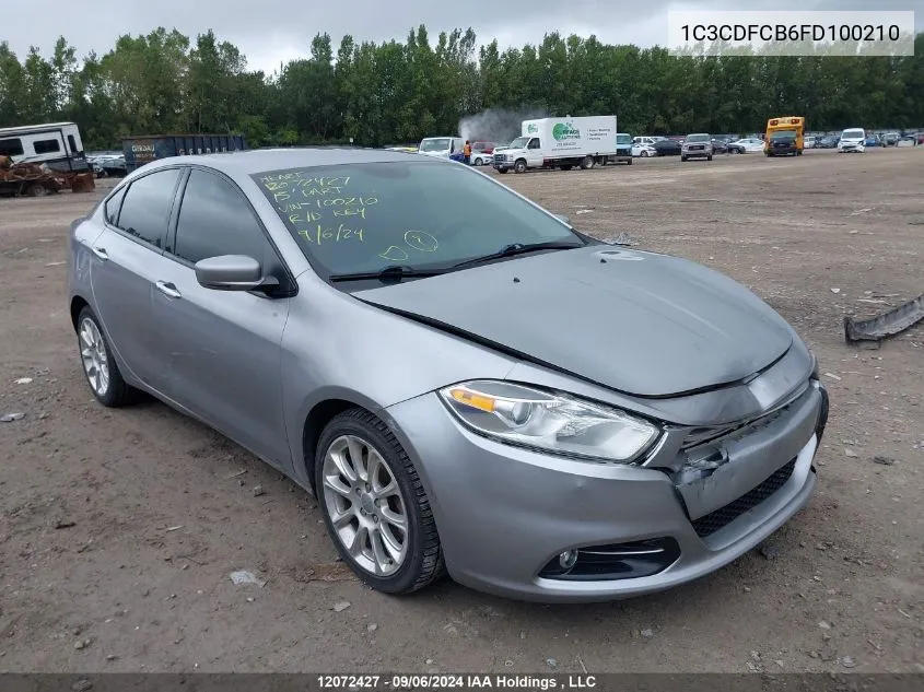 1C3CDFCB6FD100210 2015 Dodge Dart Limited