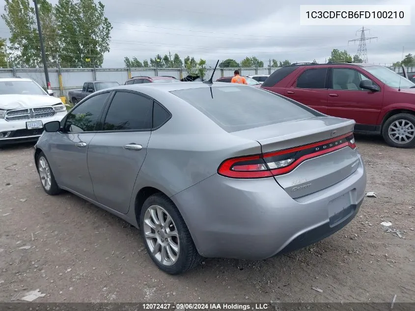 1C3CDFCB6FD100210 2015 Dodge Dart Limited