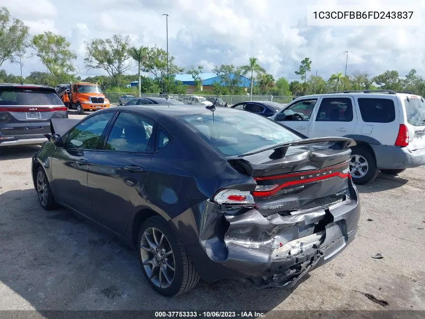 1C3CDFBB6FD243837 2015 Dodge Dart Sxt