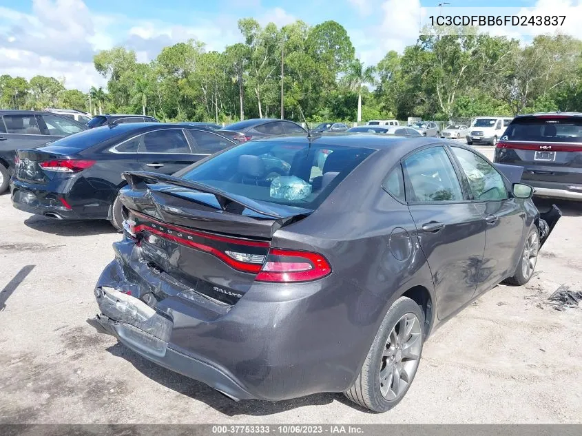 1C3CDFBB6FD243837 2015 Dodge Dart Sxt