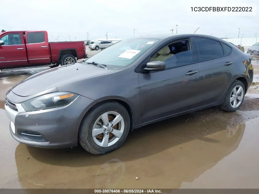 2015 Dodge Dart Sxt VIN: 1C3CDFBBXFD222022 Lot: 39576406