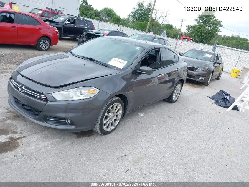 2015 Dodge Dart Limited VIN: 1C3CDFCB5FD422840 Lot: 39788151