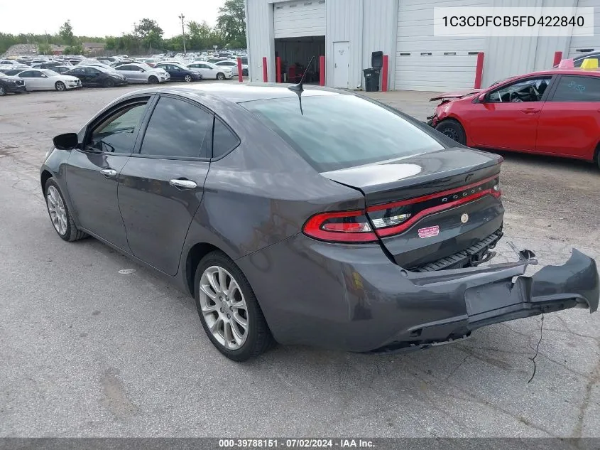 2015 Dodge Dart Limited VIN: 1C3CDFCB5FD422840 Lot: 39788151