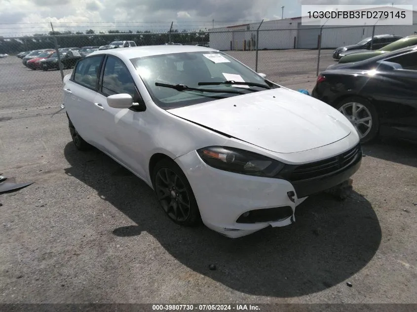 2015 Dodge Dart Sxt VIN: 1C3CDFBB3FD279145 Lot: 39807730