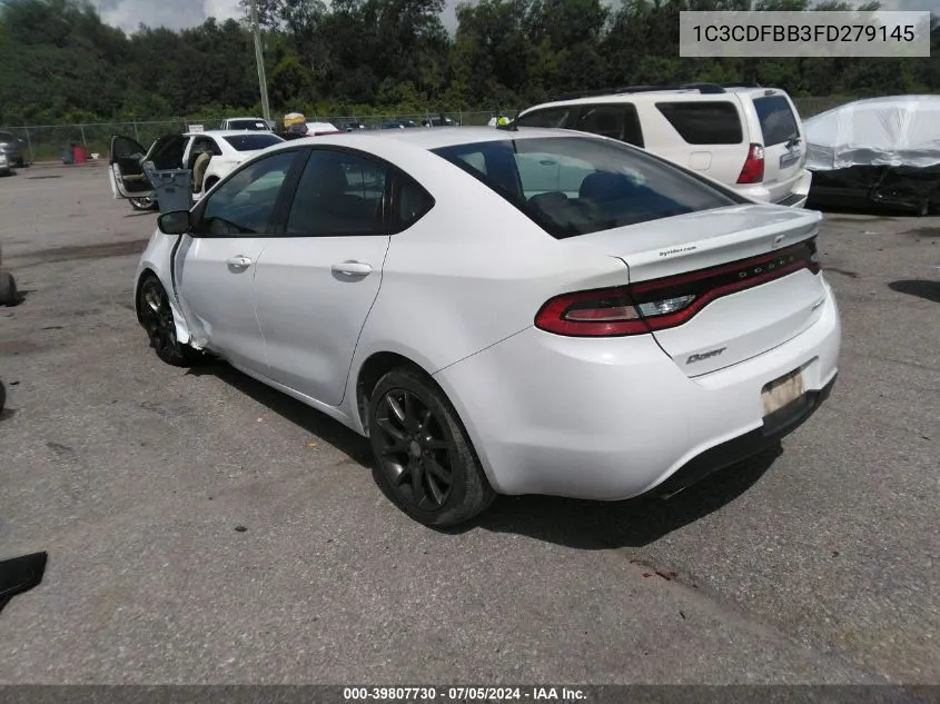 2015 Dodge Dart Sxt VIN: 1C3CDFBB3FD279145 Lot: 39807730