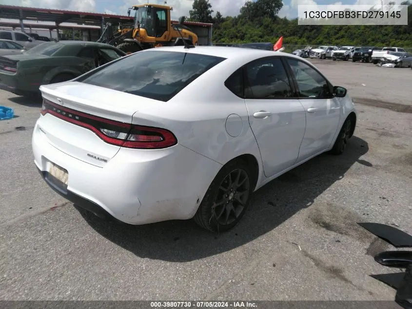 2015 Dodge Dart Sxt VIN: 1C3CDFBB3FD279145 Lot: 39807730