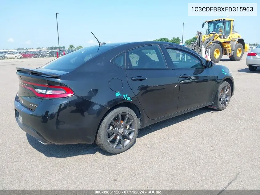 1C3CDFBBXFD315963 2015 Dodge Dart Sxt