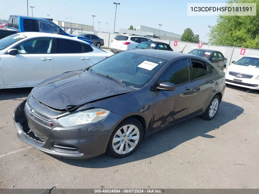 2015 Dodge Dart Aero VIN: 1C3CDFDH5FD181591 Lot: 40024594