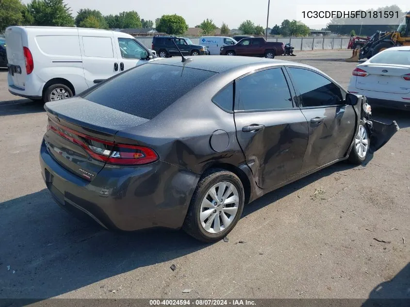 2015 Dodge Dart Aero VIN: 1C3CDFDH5FD181591 Lot: 40024594