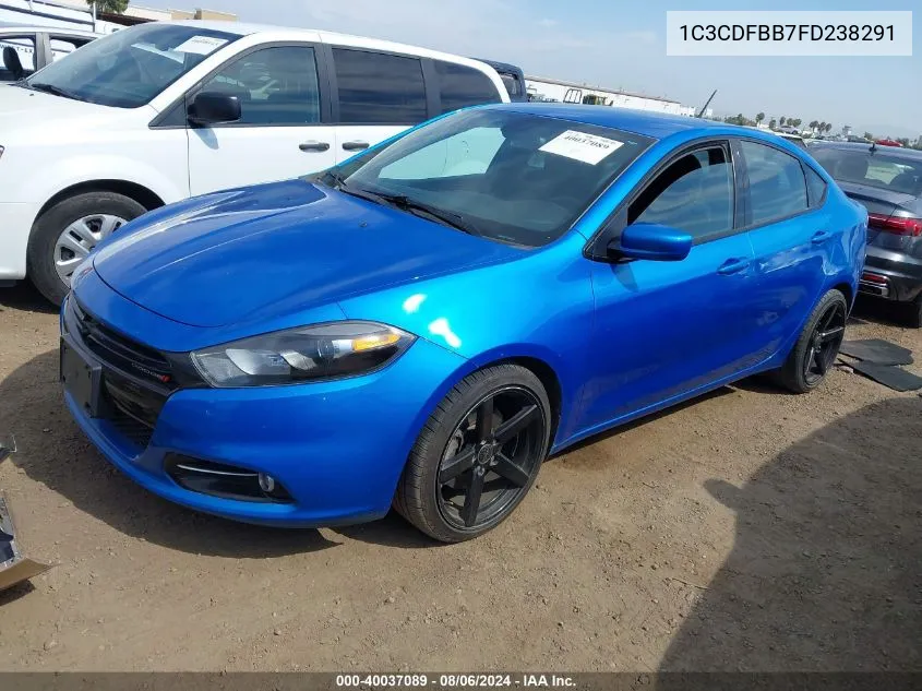 2015 Dodge Dart Sxt VIN: 1C3CDFBB7FD238291 Lot: 40037089