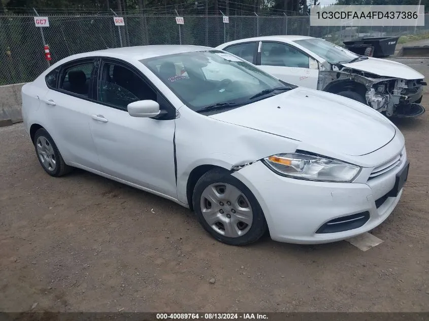 1C3CDFAA4FD437386 2015 Dodge Dart Se