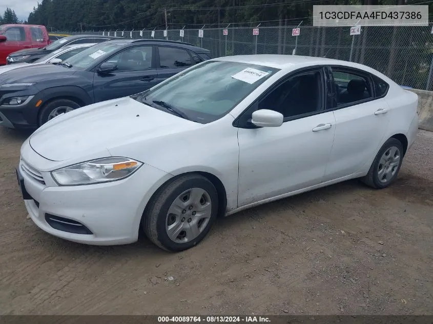 1C3CDFAA4FD437386 2015 Dodge Dart Se