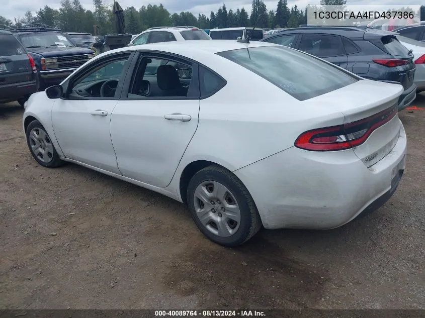 1C3CDFAA4FD437386 2015 Dodge Dart Se