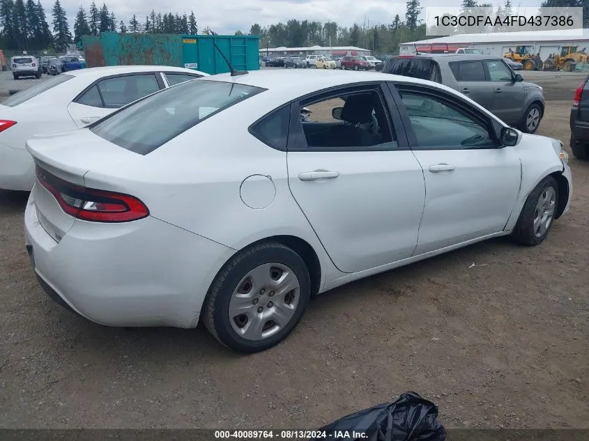 1C3CDFAA4FD437386 2015 Dodge Dart Se