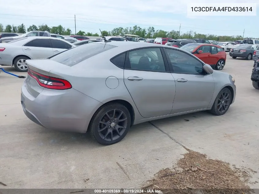 2015 Dodge Dart Se VIN: 1C3CDFAA4FD433614 Lot: 40109369