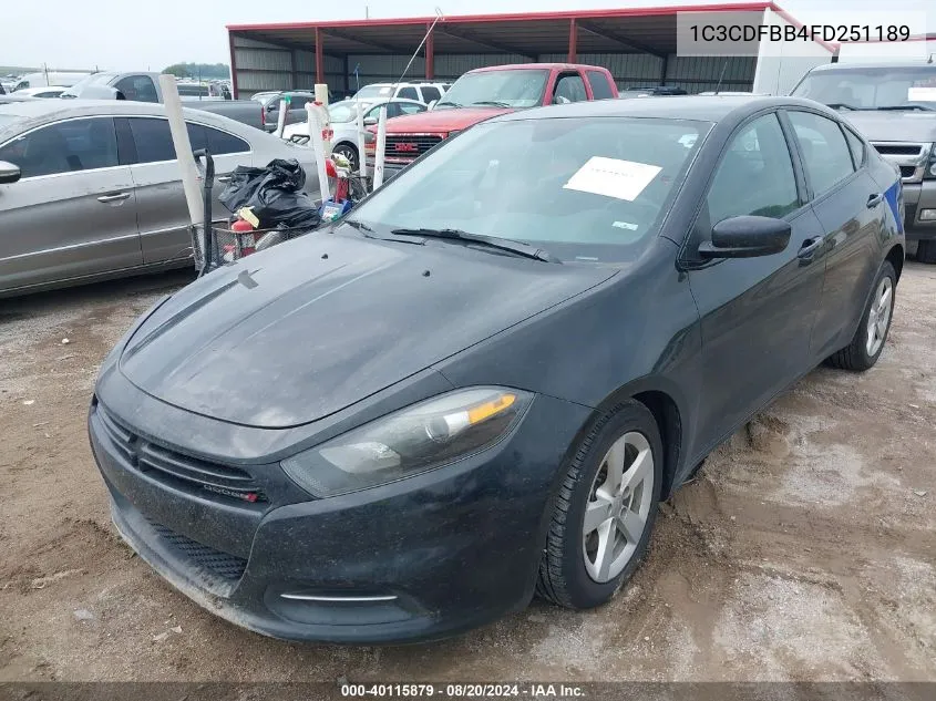 2015 Dodge Dart Sxt VIN: 1C3CDFBB4FD251189 Lot: 40115879