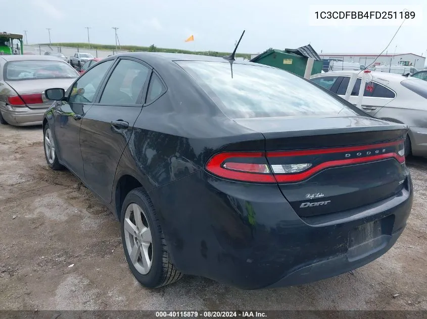 2015 Dodge Dart Sxt VIN: 1C3CDFBB4FD251189 Lot: 40115879