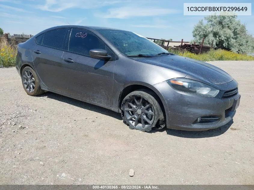 2015 Dodge Dart Sxt VIN: 1C3CDFBBXFD299649 Lot: 40130365