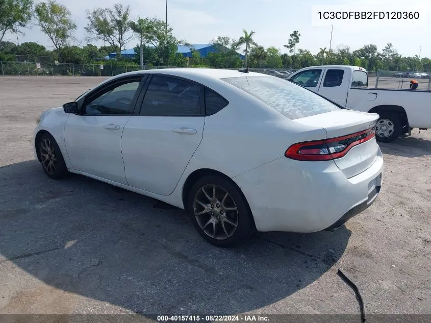 1C3CDFBB2FD120360 2015 Dodge Dart Sxt