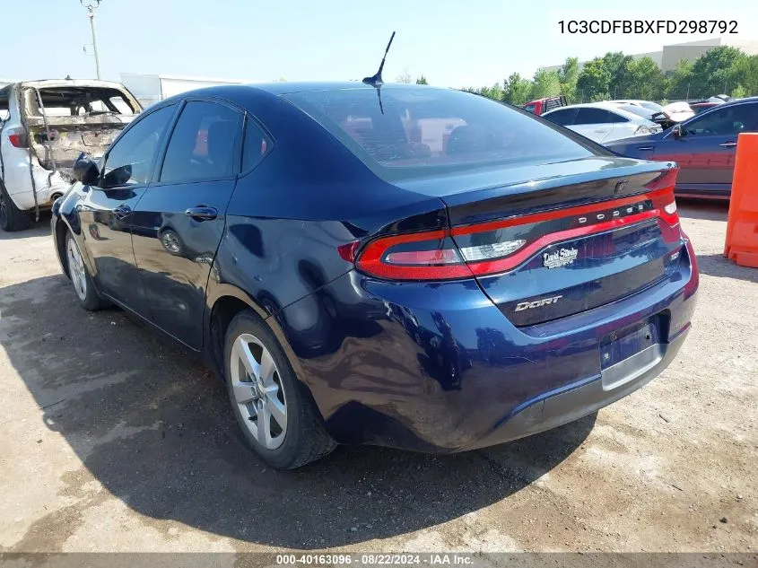 2015 Dodge Dart Sxt VIN: 1C3CDFBBXFD298792 Lot: 40163096