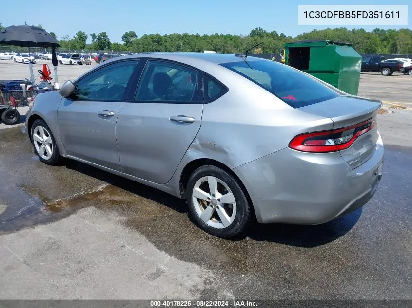 2015 Dodge Dart Sxt VIN: 1C3CDFBB5FD351611 Lot: 40178225