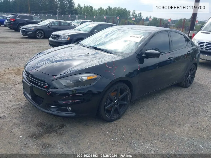 2015 Dodge Dart Gt VIN: 1C3CDFEB1FD119700 Lot: 40201893