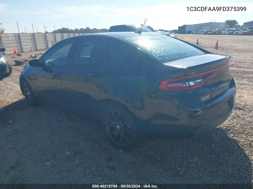 2015 Dodge Dart Se VIN: 1C3CDFAA9FD375399 Lot: 40218789