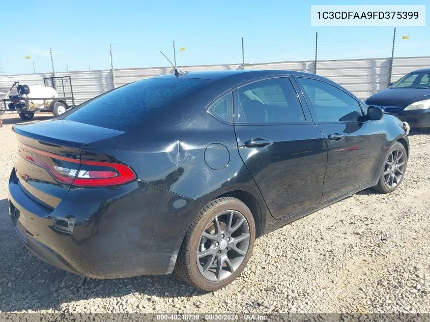 2015 Dodge Dart Se VIN: 1C3CDFAA9FD375399 Lot: 40218789