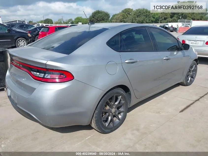 2015 Dodge Dart Se VIN: 1C3CDFAA9FD392168 Lot: 40239540