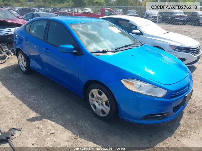 2015 Dodge Dart Se VIN: 1C3CDFAAXFD276218 Lot: 40244974