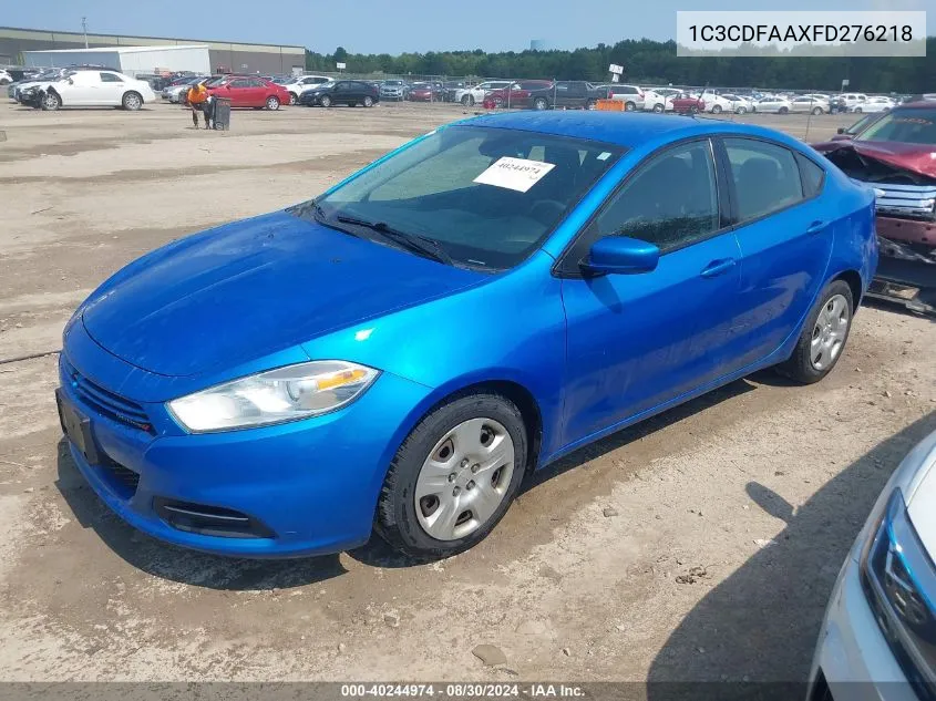 2015 Dodge Dart Se VIN: 1C3CDFAAXFD276218 Lot: 40244974