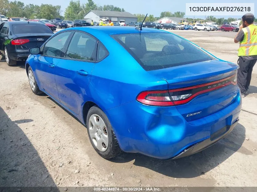 2015 Dodge Dart Se VIN: 1C3CDFAAXFD276218 Lot: 40244974